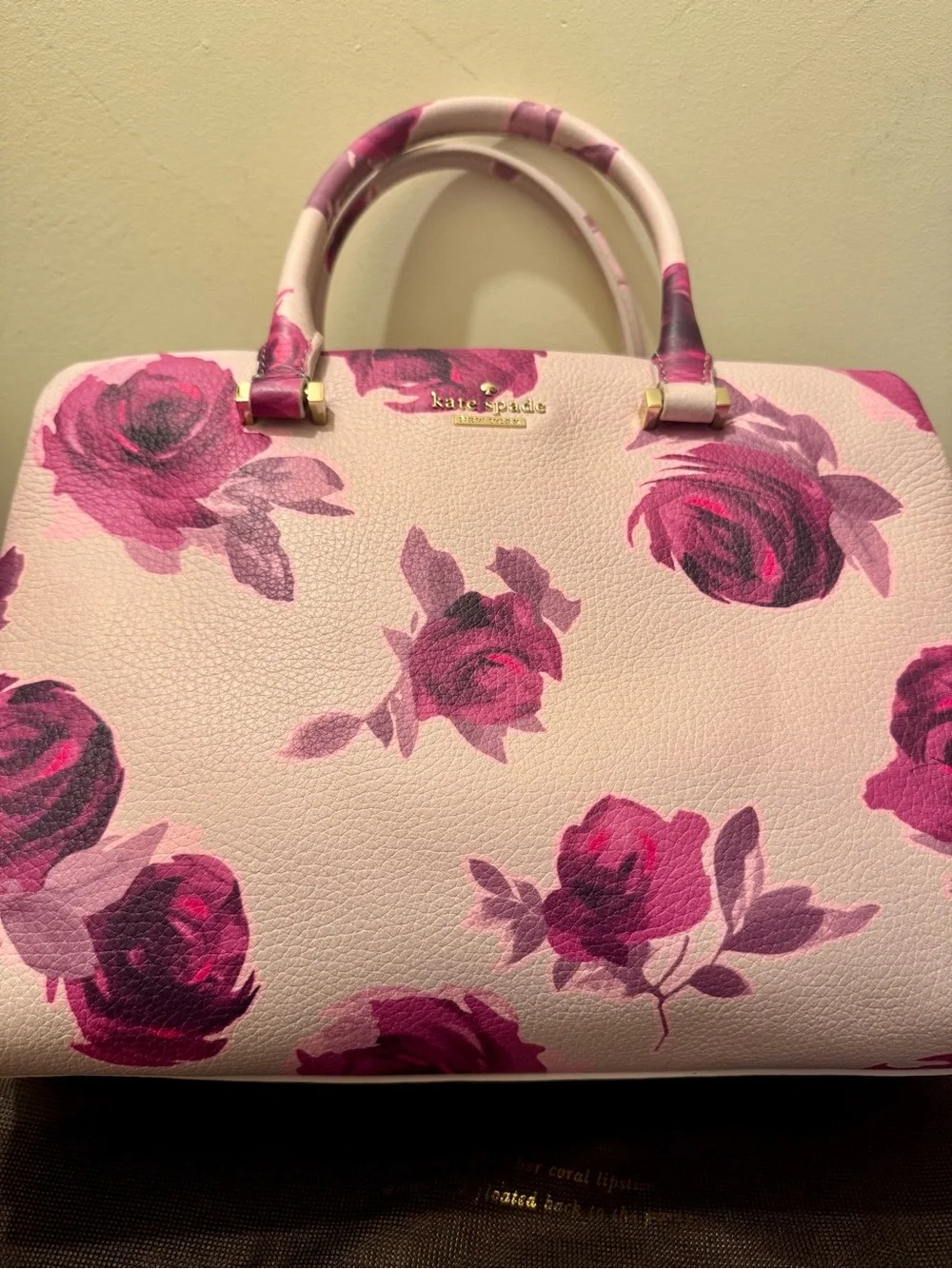 Kate Spade Emerson Place Roses Olivera Satchel Plum Dawn